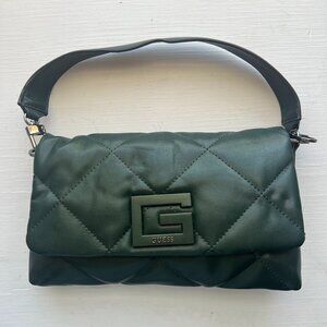 GUESS Brightside Quilted Crossbody Shoulder Hand Bag Purse - Forest Green